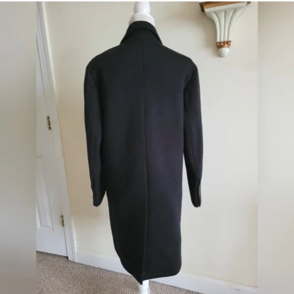 Anthropologie Dhruv Kapoor Sequin Patch Overcoat Large Black size XS - Picture 3 of 7